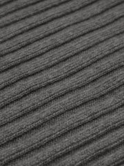 Napoli (dark grey) - Italian 100% cashmere ribbed scarf (unisex)