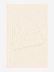 Napoli (cream) - Italian 100% cashmere ribbed scarf (unisex)