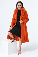 Womens cashmere coat collar