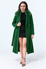 Womens cashmere coat collar