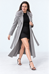 Womens cashmere coat collar