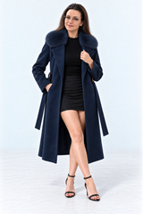 Womens cashmere coat collar