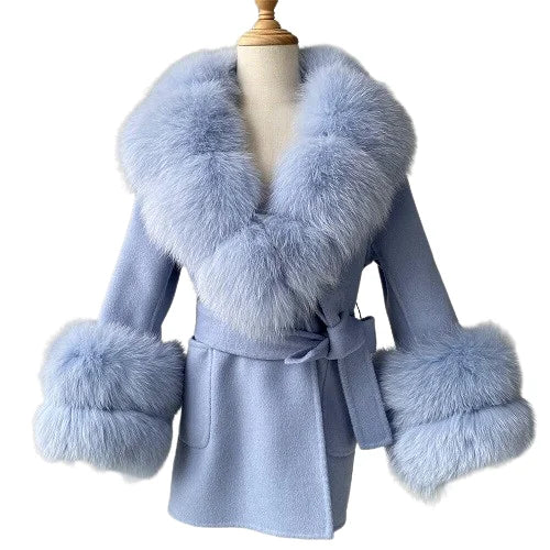 Children's Wool Coat | Fox Fur Collar & Cuffs | Winter Luxury