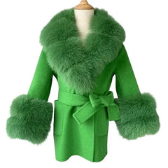 Children's Wool Coat | Fox Fur Collar & Cuffs | Winter Luxury