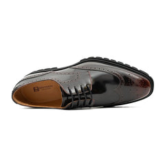 Claret derby brogue shoes