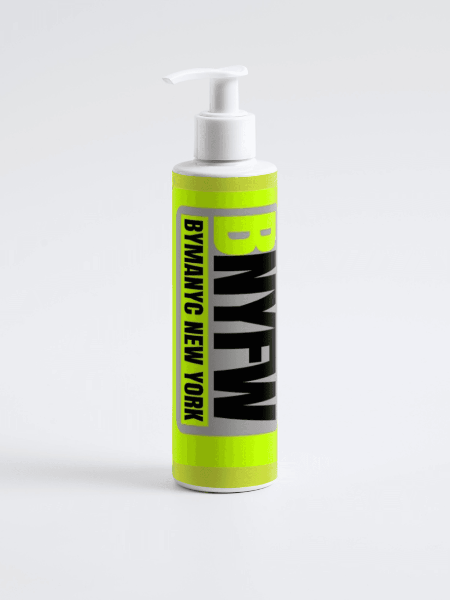 Bottle with pump dispenser on a white background