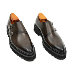 Coffee Double - Monk Chunky Loafers