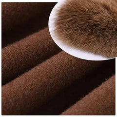 Women's cashmere coat with natural fox fur collar Family Shopolf