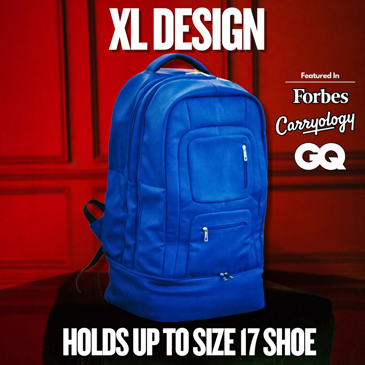 Royal Blue Leather Carryon Bag (XL Design) *Holds Size 17 (Only 150 Made)