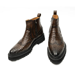 Crocodile - Skin Chelsea Boots with Chunky Sole
