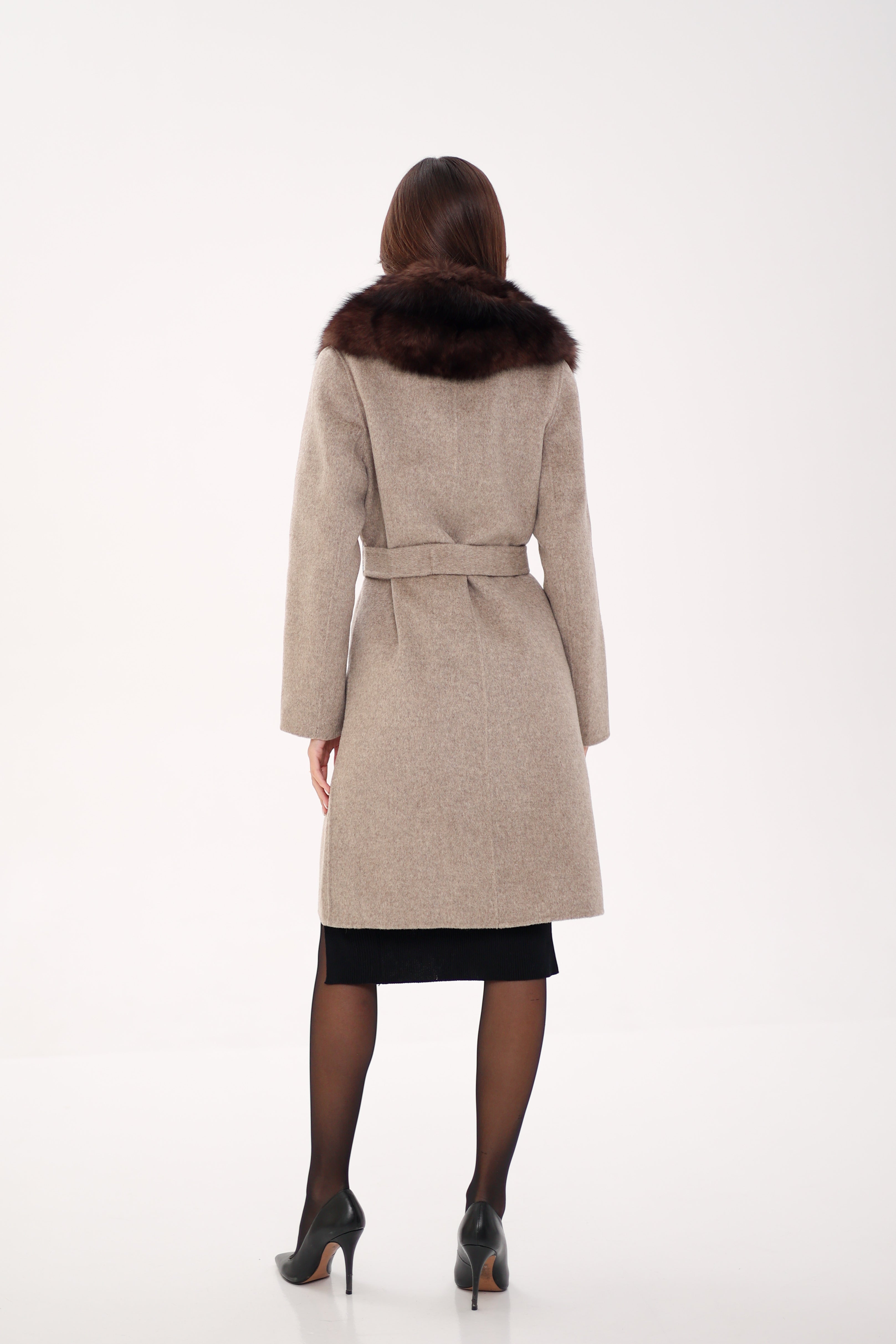 Genuine Polar Fox Fur Virgin Wool Coat Alaska® Outerwear Company