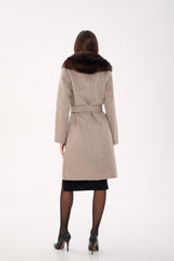 Genuine Polar Fox Fur Virgin Wool Coat Alaska® Outerwear Company