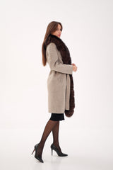 Genuine Polar Fox Fur Virgin Wool Coat Alaska® Outerwear Company