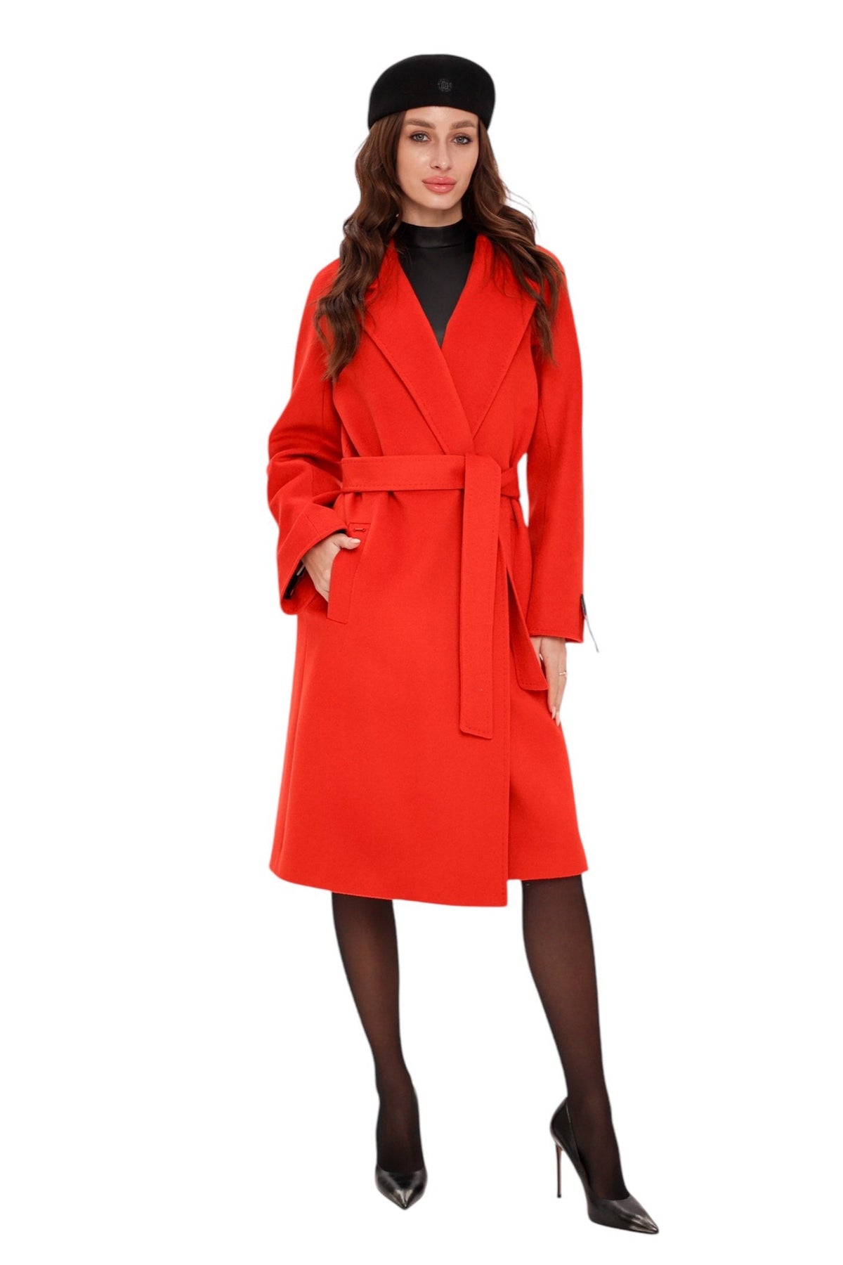 Chester Premium  Wool Cashmere Coat in Sicily Red