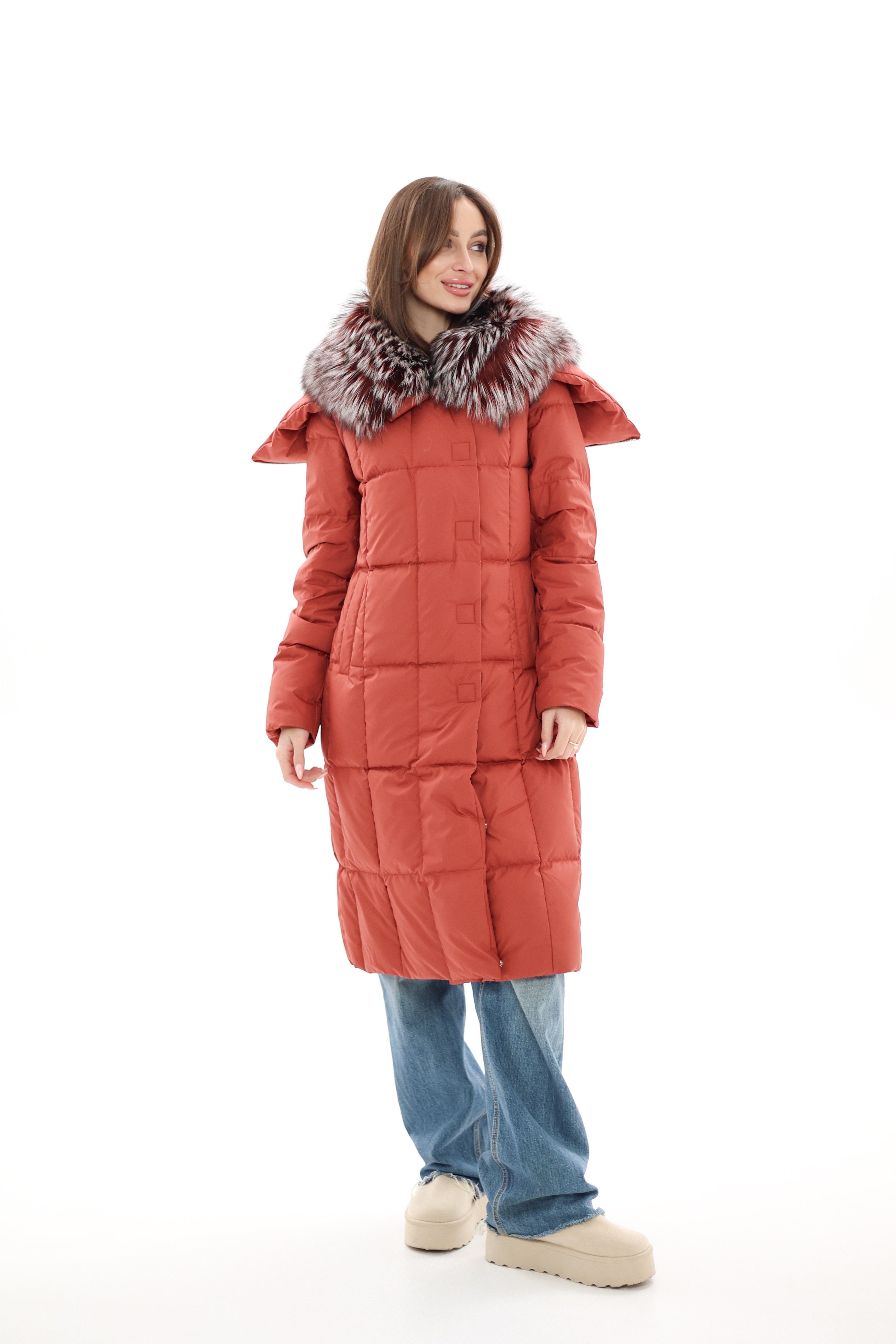 Genuine Silver Fox Fur Trim Down Coat Alaska® Outerwear Company