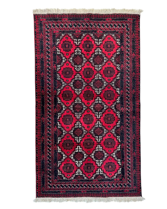 Hand-Knotted Afghani Baluch Wool Rug - 3’1” x 6’9” Rugistan