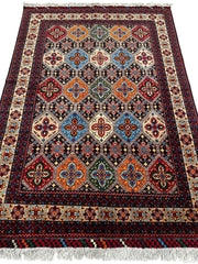 Hand-Knotted Afghani Kashi Wool Rug – 4’9″  x  6’10″ Rugistan