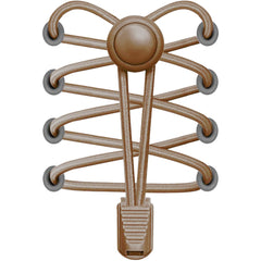 Brown hair clip holder with multiple arms on a white background