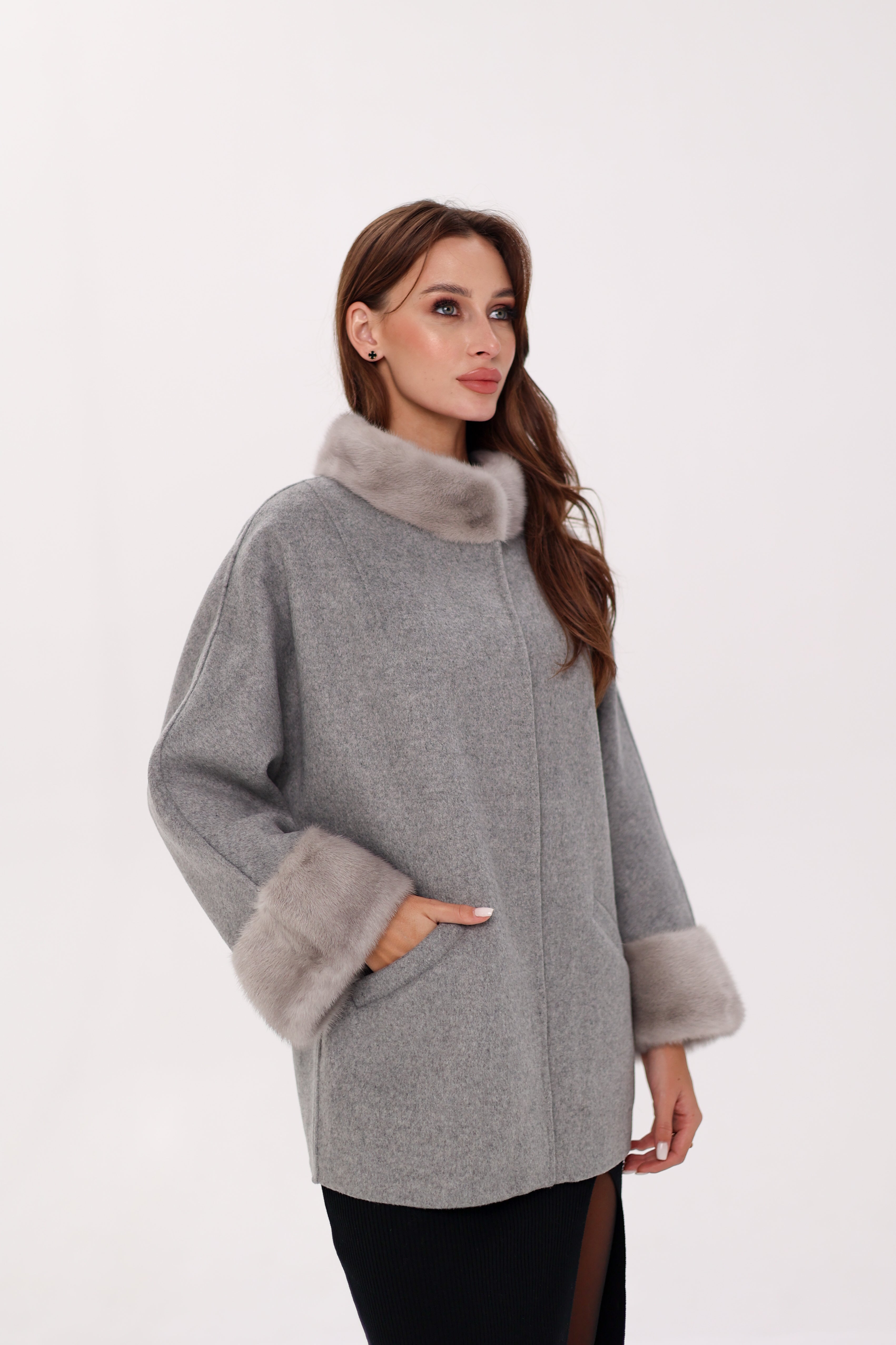 Genuine Mink Fur Virgin Wool Coat Alaska® Outerwear Company