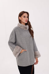Genuine Mink Fur Virgin Wool Coat Alaska® Outerwear Company