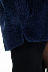 Genuine Shearling Silver Fox Trim Jacket