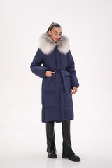 Genuine Silver Fox Down Fill Coat