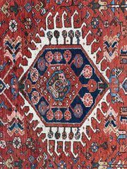 KARAJA Persian Antique Heriz Rug  4'9" x 6' Rugistan
