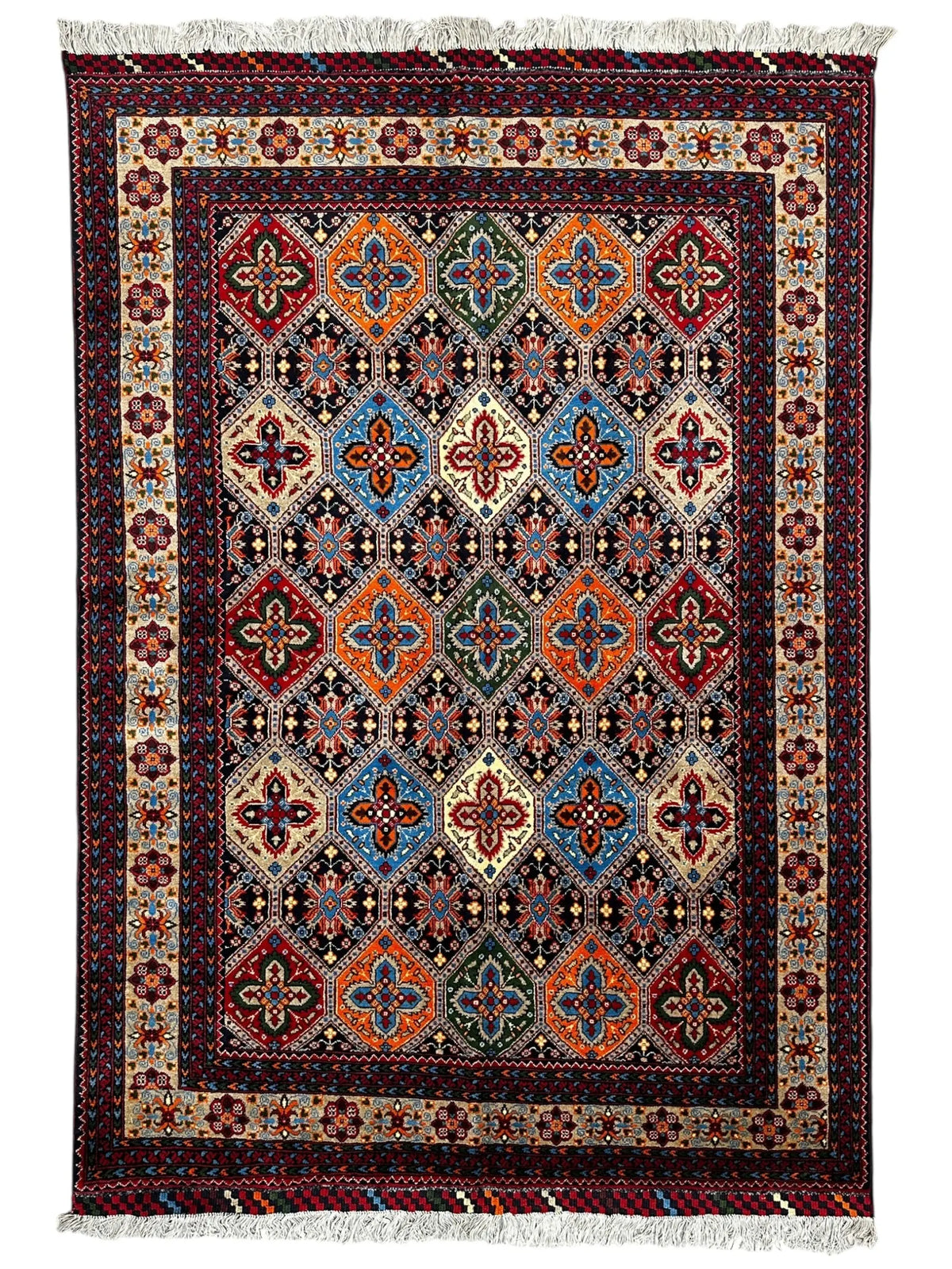 Hand-Knotted Afghani Kashi Wool Rug – 4’9″  x  6’10″ Rugistan