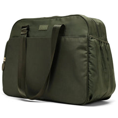 Green bag with a strap on a white background