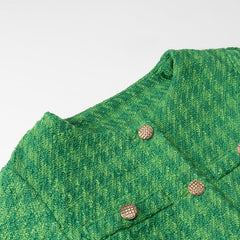 Emerald Green Tweed-Style Short Jacket For Women, SoHo, BYMANYC New York.