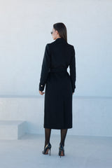 Alaska Classic Cashmere Blend Overcoat in Black