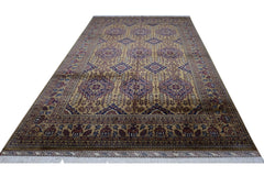 Hand-Knotted Zerkhaki Afghan Wool Area Rug – 6'7" x 9'7" | Rich Brown Tones, Durable Craftsmanship Rugistan