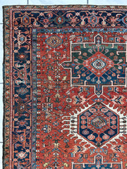 KARAJA Persian Antique Heriz Rug  4'9" x 6' Rugistan