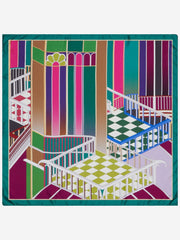Fiorella (green) - Soft and lightweight Italian foulard from pure silk