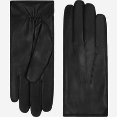Francesca (black) - Italian lambskin leather gloves with white rabbit fur lining