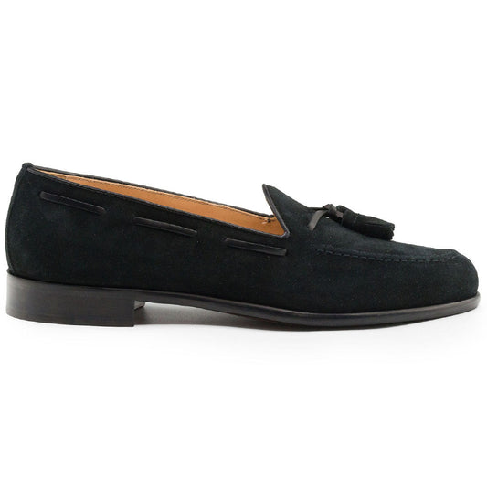 16-583-BLK FRANCO Suede Calfskin Tassel Loafer, Black