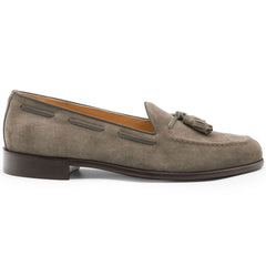 16-583-TPE FRANCO Suede Calfskin Tassel Loafer, Taupe