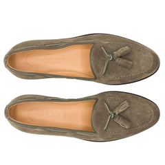 16-583-TPE FRANCO Suede Calfskin Tassel Loafer, Taupe