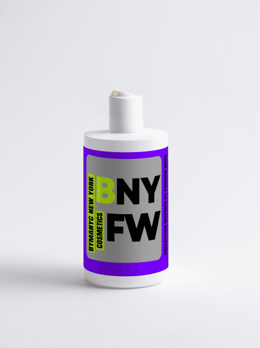 Cosmetic bottle with 'BNY FW' label on a white background