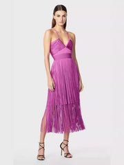 Fringe Bandage Dress With Suspender Straps For Women, Tribeca, BYMANYC New York.