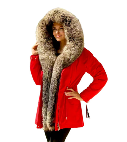 Genuine Silver Fox Fur Trim Rabbit Fur Insulated Parka Alaska® Outerwear Company
