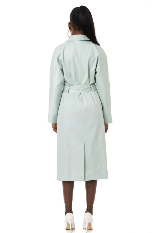 Cotton Blend Belted Trench Coat