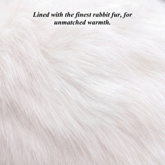 Francesca (black) - Italian lambskin leather gloves with white rabbit fur lining