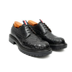 Genuine Crocodile Leather Men's Derby Brogues Black