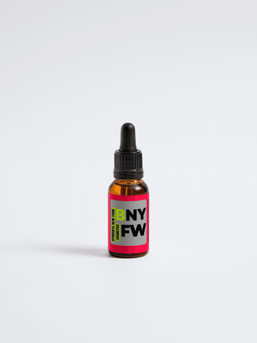 Bottle with a label on a white background