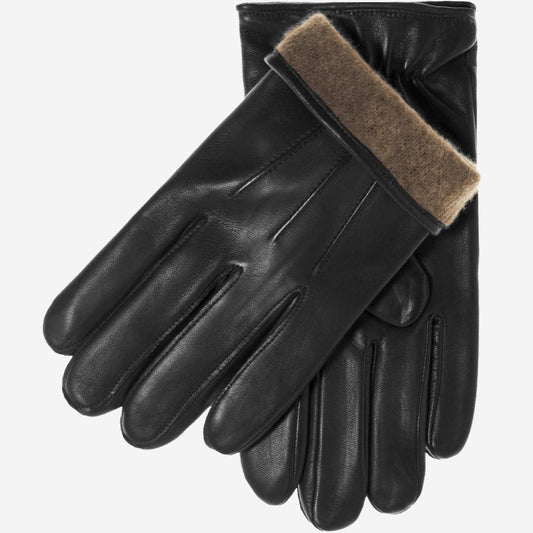 Giovanni (black) - Italian lambskin leather gloves with cashmere lining &
