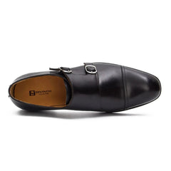 Goodyear Premium Double Monk Strap Shoes Black