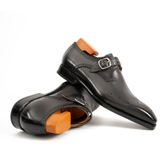 Goodyear Welted Monk Strap Shoes Black
