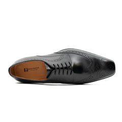 Goodyear welt derby shoes Brogue style Black