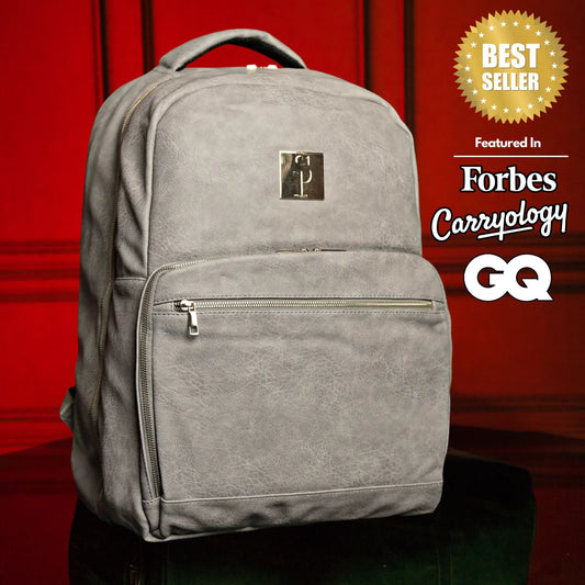 Grey Leather Commuter Bag Sole Premise